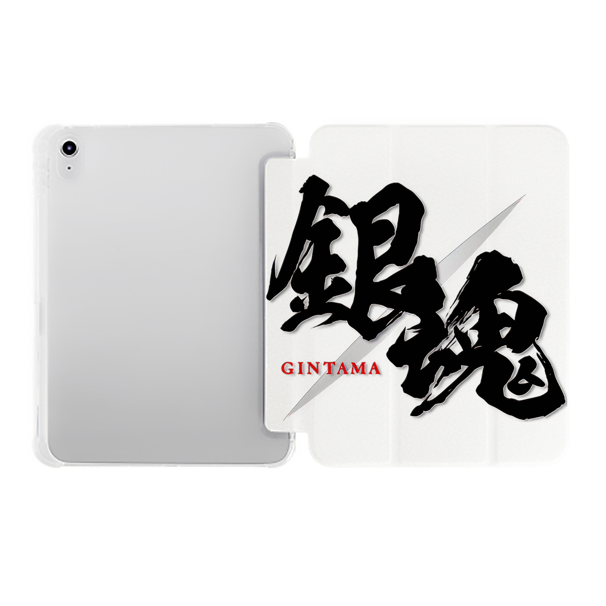 （画像用） ぎんたま 坂田銀時（さかたぎんとき） 神楽 志村新八（しむら しんぱち） GINTAMA Sakata Gintoki Kagura Shimura Shinpachi IPad ケース ペン収納付き 三つ折りスタンド PUレザー×シリコン 対応機種9.5/10.5/10.9インチ
